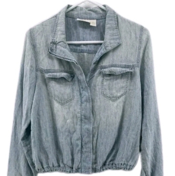 Chicos Blue Linen Blend Jacket 2 Large - Picture 2 of 8